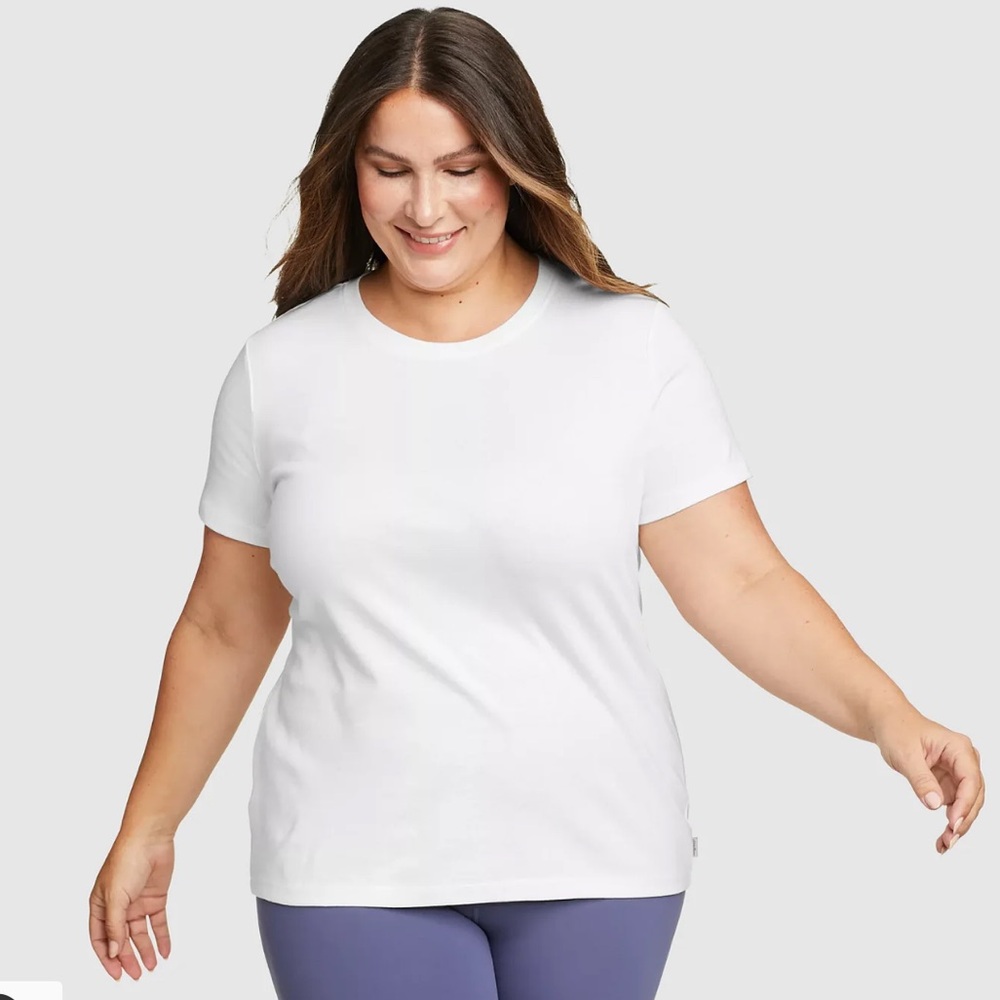 EDDIE BAUER CLASSIC TEE-SHIRT WOMENS XXL WHITE ATHLETIC TOP SIDE VENTS WORKOUT